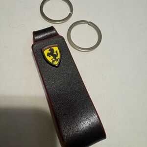 Ferrari Black and Red Leather Key Holder